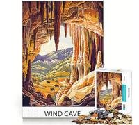 Puzzle da 1000 pezzi del Parco Nazionale di Wind Cave,con tema Memory Train,superficie liscia e priva di sbavature,ideale per un divertente passatempo nel tempo libero (50x75cm)
