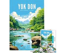 Puzzle da 1000 pezzi del Parco Nazionale di Yok Don gioco educativo per sfide di apprendimento ottimo regalo e passatempo per le vacanze (dimensioni 38x52cm)