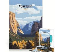Puzzle da 1000 pezzi del Parco Nazionale di Yosemite gioco cognitivo divertente,componenti robusti e ben rifiniti,ideale per momenti di tranquillità e allenamento mentale a casa (38x52cm)