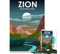 Puzzle da 1000 pezzi del Parco Nazionale di Zion, ideale per viaggi, con tagli precisi e divertenti sfide mentali Gioco per il tempo libero, perfetto per compleanni e occasioni artistiche (50x75cm)