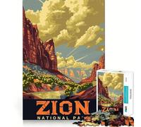Puzzle da 1000 pezzi del Parco Nazionale di Zion per adolescenti,gioco di abilità mentale,taglio laser per un incastro perfetto,rilassante attività di gruppo al chiuso (38x52cm)