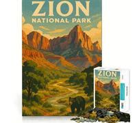 Puzzle da 1000 pezzi del Parco Nazionale di Zion per adolescenti,gioco di memoria e concentrazione,taglio di qualità professionale,attività rilassante di gruppo al chiuso (38x26cm)