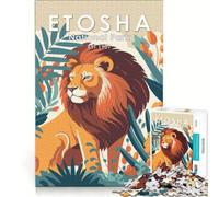 Puzzle da 1000 pezzi del Parco Nazionale Etosha, gioco educativo, decorazione perfetta, compleanno e Natale 38x52cm