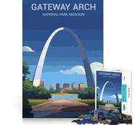 Puzzle da 1000 pezzi del Parco Nazionale Gateway Arch,con pezzi ben definiti,sfida mentale,gioco divertente e rilassante,opera d'arte natalizia (38x26cm)