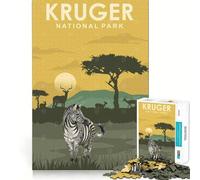 Puzzle da 1000 pezzi del Parco Nazionale Kruger,Sudafrica,con tagli precisi,ideale per sviluppare le capacità cognitive,perfetto per il tempo libero e come regalo di Natale rilassante (38x26cm)