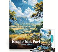 Puzzle da 1000 pezzi del Parco Nazionale Kruger,Sudafrica Taglio perfetto Divertente gioco di problem solving,gratuito Regalo di Natale artistico (38x26cm)