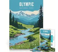 Puzzle da 1000 pezzi del Parco Nazionale Olimpico,accurato,divertente,stimolante per la mente,gioco rilassante,pezzo artistico natalizio (38x26cm)