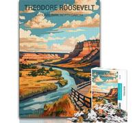 Puzzle da 1000 pezzi del Parco Nazionale Theodore Roosevelt per adulti e adolescenti, gioco a quiz, decorazione da parete, regali unici per compleanno e Natale, 38x26cm