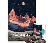 Puzzle da 1000 pezzi del Parco Nazionale Torres del Paine per adulti e ragazzi, gioco mentale rilassante, taglio di alta qualità, regalo speciale 38x26cm
