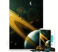Puzzle da 1000 pezzi del pianeta Saturno nello spazio per ragazzi, gioco stimolante per la mente, hobby tranquillo, taglio preciso, regalo stagionale (38x52cm)
