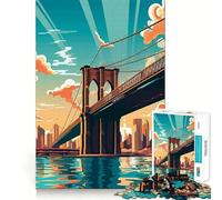Puzzle da 1000 pezzi del Ponte di Brooklyn,vintage,con taglio preciso,gioco creativo per la mente,momento di relax,regalo di compleanno o hobby (38x52cm)