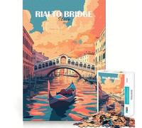 Puzzle da 1000 pezzi del Ponte di Rialto di Venezia per adolescenti, gioco di puzzle per allenare la mente, gioco di gruppo, arte da assemblare, regalo classico (50x75cm)
