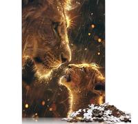 Puzzle da 1000 pezzi del Re Leone e del Cucciolo per adulti, puzzle di carta regalo di Halloween per adolescenti, regali unici per la casa e regali 1000 pezzi (75x50 cm)