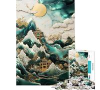 Puzzle da 1000 pezzi del Santuario Kintsugi Dorato ideale per compleanno decorazione murale natalizia e gioco educativo per ragazzi dai 14 anni in su (38x26cm)