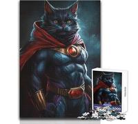Puzzle da 1000 pezzi del supereroe gatto nero per adulti e adolescenti, gioco creativo di risoluzione dei problemi, idea regalo memorabile e sentita, dimensioni 38x52cm
