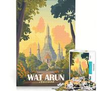 Puzzle da 1000 pezzi del Tempio Wat Arun in Thailandia Un gioco interattivo che allena la mente e la manualità con pezzi a incastro di forma casuale 38x26cm