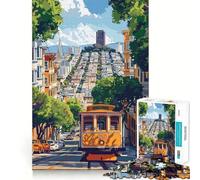 Puzzle da 1000 pezzi del tram di San Francisco per adolescenti, gioco di logica puro, rilassante, pulito, opera d'arte (50x75cm)