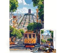 Puzzle da 1000 pezzi del tram di San Francisco per adolescenti, gioco di logica puro, rilassante, pulito, opera d'arte (50x75cm)