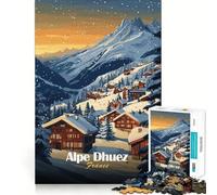 Puzzle da 1000 pezzi del villaggio sciistico Alpe d'Huez per adulti,gioco di problem solving,taglio di qualità professionale,rilassante attività di gruppo al chiuso (38x26cm)