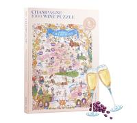 Puzzle da 1000 pezzi del vino Champagne, emozionante ed educativo, disegnato a mano, per adulti, la prestigiosa regione francese dello Champagne