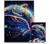 Puzzle da 1000 pezzi "Delfini Colorati" per adulti, attività per famiglie, decorazioni fai da te per la casa, regalo di Natale 26X38CM/10,23x14,96 pollici