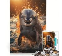 Puzzle da 1000 pezzi "Delfino dell'ora d'oro", decorazione da parete, attività divertenti per la casa, collezione d'artista, belle arti 50x75cm