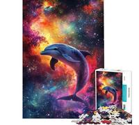 Puzzle da 1000 pezzi "Delfino nel cosmo" per adolescenti ideale per passare il tempo durante le vacanze a casa una sfida stimolante da completare e un regalo antistress 50x75cm