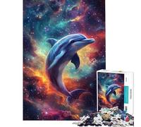 Puzzle da 1000 pezzi "Delfino nel cosmo" - Puzzle per adulti e famiglie - Allena la mente e le mani - Regalo antistress 50x75cm