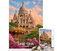 Puzzle da 1000 pezzi della Basilica del Sacro Cuore di Montmartre Parigi Gioco rompicapo per tutta la famiglia Decorazione per la casa giocattoli lista dei desideri con Babbo Natale (50x75cm)