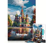Puzzle da 1000 pezzi della Cattedrale di San Basilio di Mosca, decorazione con bordi ben definiti, gioco cognitivo, divertente e rilassante, regalo di Natale (38x26cm)
