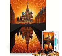 Puzzle da 1000 pezzi della Cattedrale di San Basilio di Mosca per ragazzi, gioco di memoria, per interni, con Babbo Natale e desideri, taglio fine 50x75cm