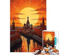 Puzzle da 1000 pezzi della Cattedrale di San Basilio RU Giochi divertenti Giocattoli avvincenti per coltivare la pazienza Regali di Babbo Natale segreto Apprendimento educativo (Dimensioni 38x52cm)