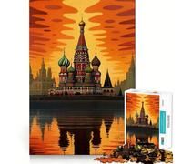 Puzzle da 1000 pezzi della Cattedrale di San Basilio, Russia, per adolescenti, gioco stimolante per la mente, momento di relax, taglio preciso, opera d'arte da esporre 38x52cm