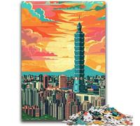 Puzzle da 1000 pezzi della città di Taipei, Taiwan, per adolescenti e adulti, gioco stimolante e interazione tra genitori e figli, 1000 pezzi (50x75cm)