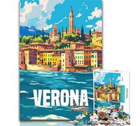 Puzzle da 1000 pezzi della città di Verona, Italia, puzzle da 1000 pezzi per adulti e adolescenti, per gioco educativo, collezione di artisti, belle arti, 26x38cm
