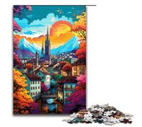 Puzzle da 1000 pezzi della Città Vecchia di Zurigo puzzle per adulti gioco educativo in legno 75x50 cm