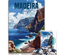 Puzzle da 1000 pezzi della costa di Madeira, Portogallo, per adolescenti, divertenti attività da svolgere a casa, regalo di compleanno, regali da viaggio, 75x50cm