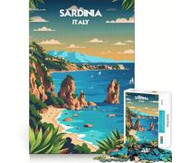 Puzzle da 1000 pezzi della costa sarda per adulti, gioco di abilità mentale, relax, design, assemblaggio, pezzo da collezione (38x26cm)