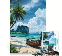 Puzzle da 1000 pezzi della costa thailandese per adolescenti, gioco di logica stimolante per il relax, bordi chiari, sorpresa di compleanno 38x52cm