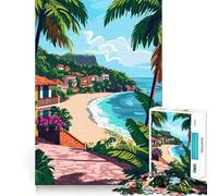 Puzzle da 1000 pezzi della costa thailandese per adolescenti, gioco di puzzle per allenare la mente, rilassante, artistico, da assemblare, regalo premuroso 38x26cm