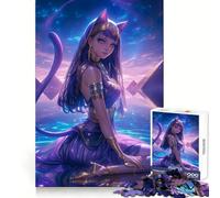 Puzzle da 1000 pezzi della Dea Celeste Bastet per adulti,un gioco di logica e di evasione rilassante,preciso e di facile assemblaggio,un regalo speciale (50x75cm)