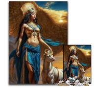 Puzzle da 1000 pezzi della dea egizia Iside con toro per adulti puzzle di carta regalo perfetto per la festa della mamma compleanni Natale 1000 pezzi (38x26 cm)