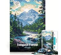 Puzzle da 1000 pezzi della foresta di Tongass in Alaska per adulti, gioco per esercitare la mente, divertimento casual, taglio di precisione, regalo artistico 38x52cm