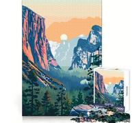 Puzzle da 1000 pezzi della foresta di Yosemite con montagne, ideale per ragazzi, stimola la memoria, rilassa la mente e crea un'atmosfera divertente Bordi netti Un regalo perfetto (38x52cm)