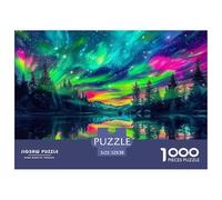Puzzle da 1000 pezzi della giungla per decorazioni murali e regali - Aurora boreale, riflesso sul lago, vibrante, etereo, sereno, carta riciclata per adulti, ottima idea regalo. 52x38 cm/1000 pezzi.