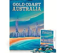 Puzzle da 1000 pezzi della Gold Coast australiana per adolescenti, stimolante per la mente, rilassante e divertente, con taglio netto e allegro, ideale come regalo (38x52cm)