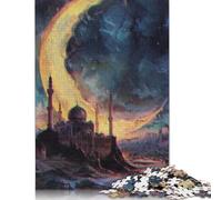Puzzle da 1000 pezzi della Luna crescente del Ramadan, difficoltà per adulti, rafforza i rapporti tra i membri della famiglia, 1000 pezzi (75x50 cm)