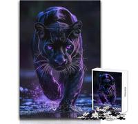 Puzzle da 1000 pezzi della Pantera Nera con occhi luminosi per adolescenti, gioco di sviluppo del pensiero logico, ottimo regalo per momenti significativi, dimensioni 38x52cm