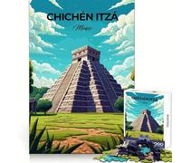 Puzzle da 1000 pezzi della piramide di Chichen Itza per adulti, stimolante per la mente, ideale per il tempo libero e la concentrazione Incastro preciso Regalo di Natale perfetto (50x75cm)