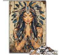 Puzzle da 1000 pezzi della principessa indiana, giocattoli educativi per l'apprendimento, giochi per famiglie con poster abbinato e foglio di quiz (50x75cm)